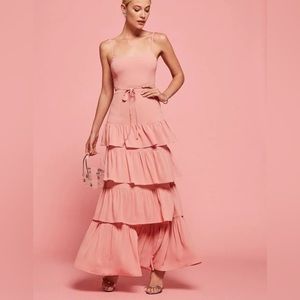 Reformation Foxglove Tiered Dress in Blush (4)
